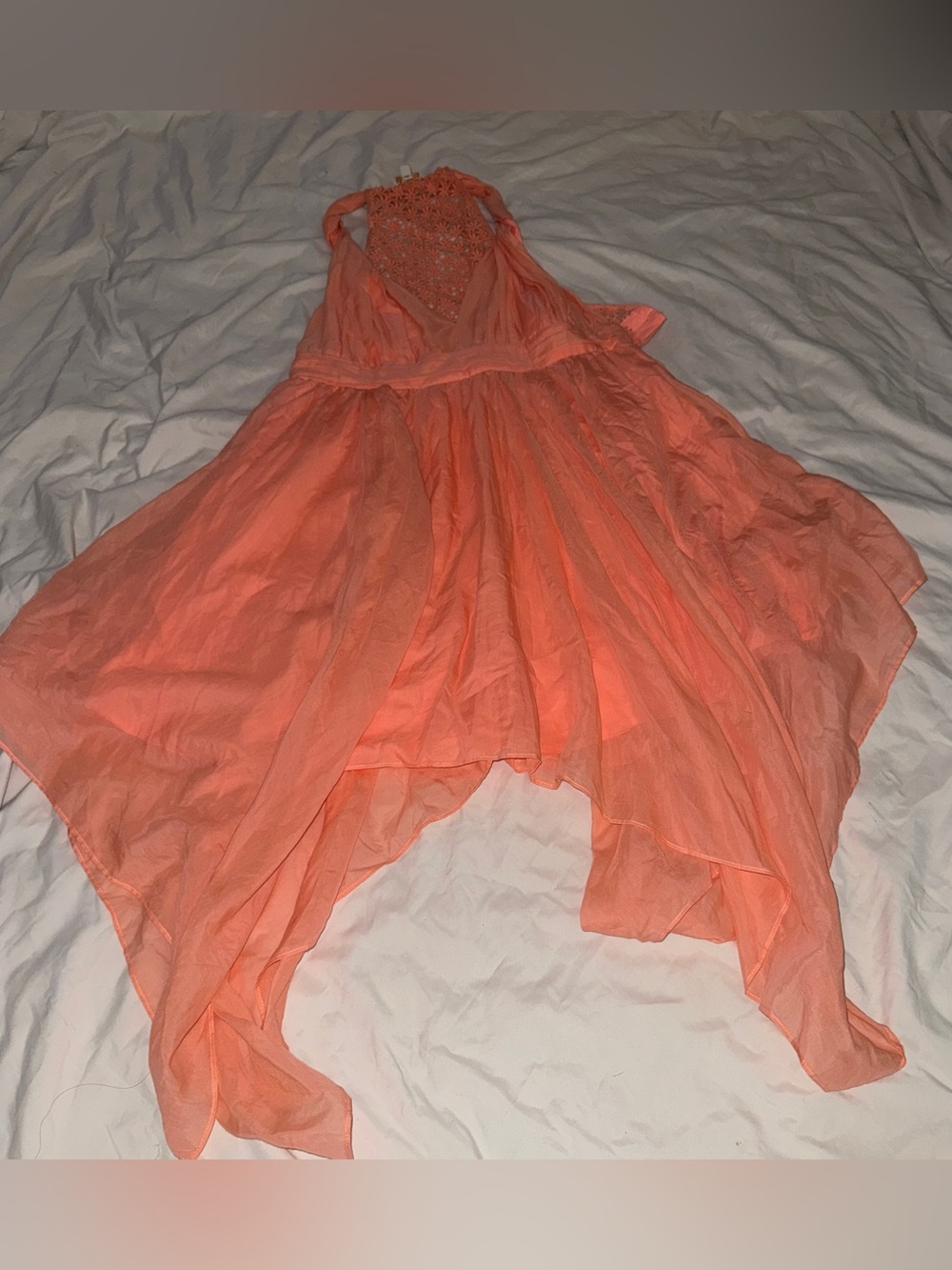 Guess Women’s Coral Halter Chiffon Dress